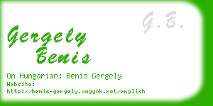 gergely benis business card